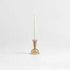 CRATE & BARREL - Candelabro Milano Vidrio Ambar 24 Cm