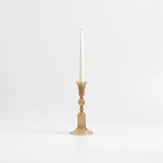CRATE & BARREL - Candelabro Milano Vidrio Ambar 24 Cm