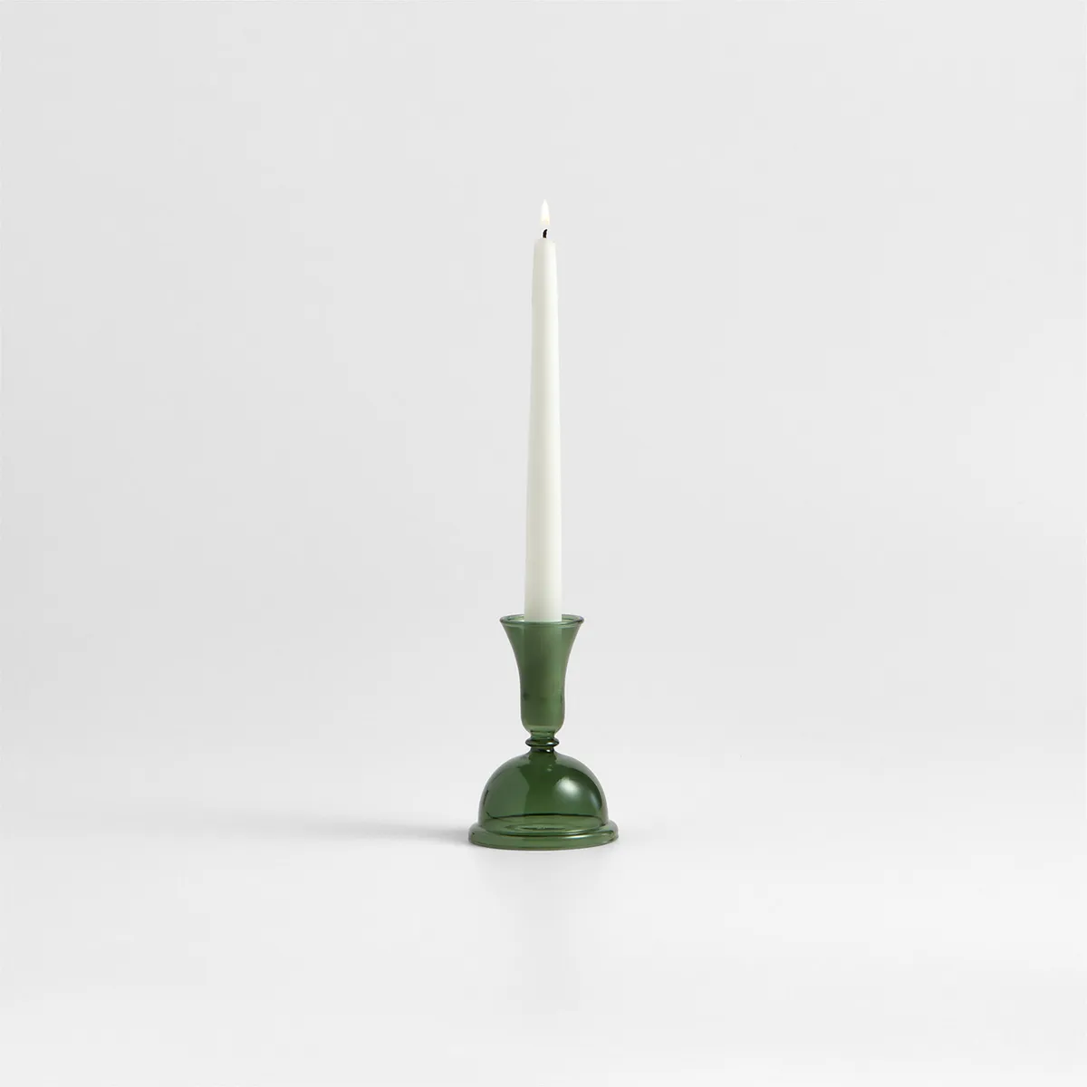 CRATE & BARREL - Candelabro Milano Vidrio Verde 24 Cm Crate & Barrel