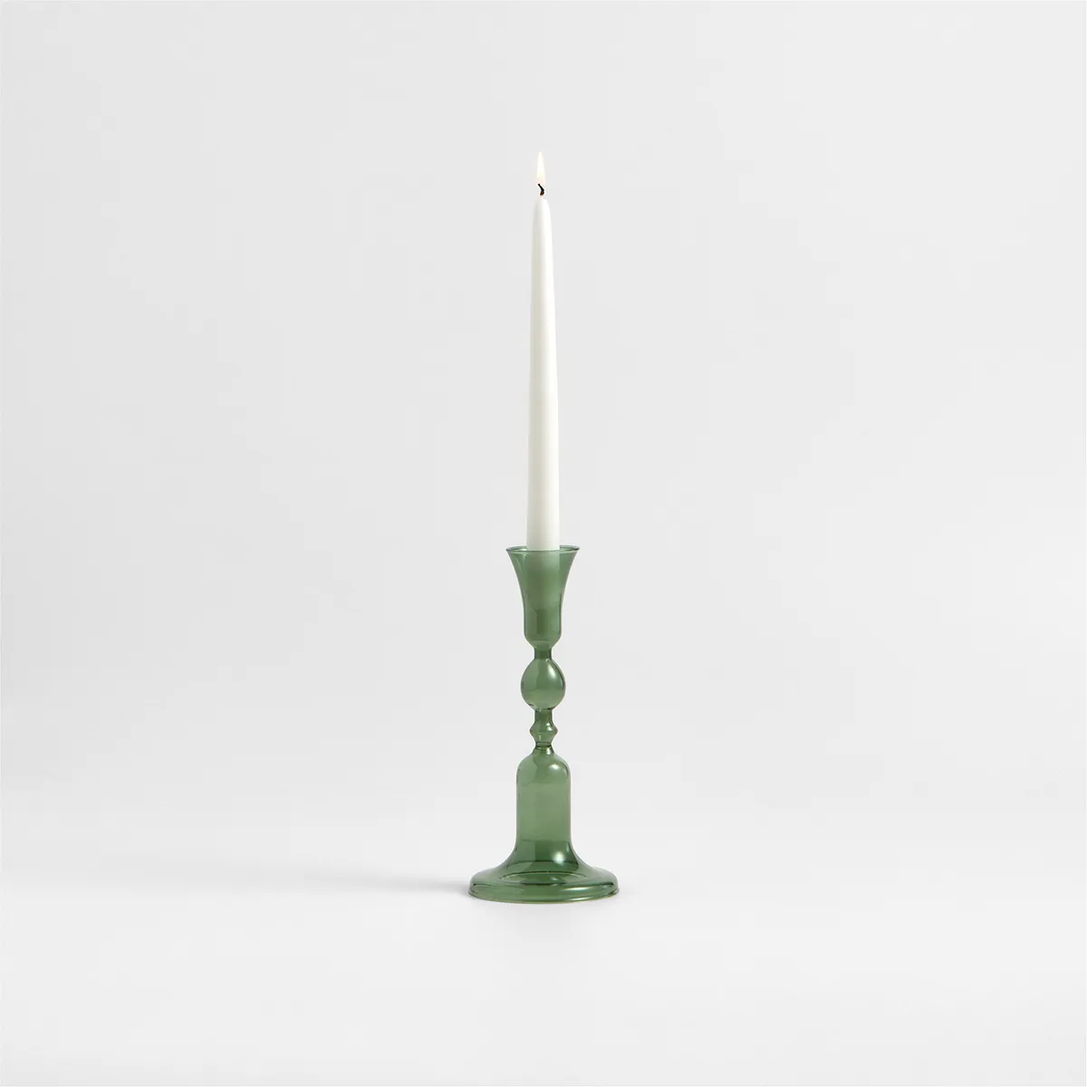 CRATE & BARREL - Candelabro Milano Vidrio Verde 24 Cm Crate & Barrel