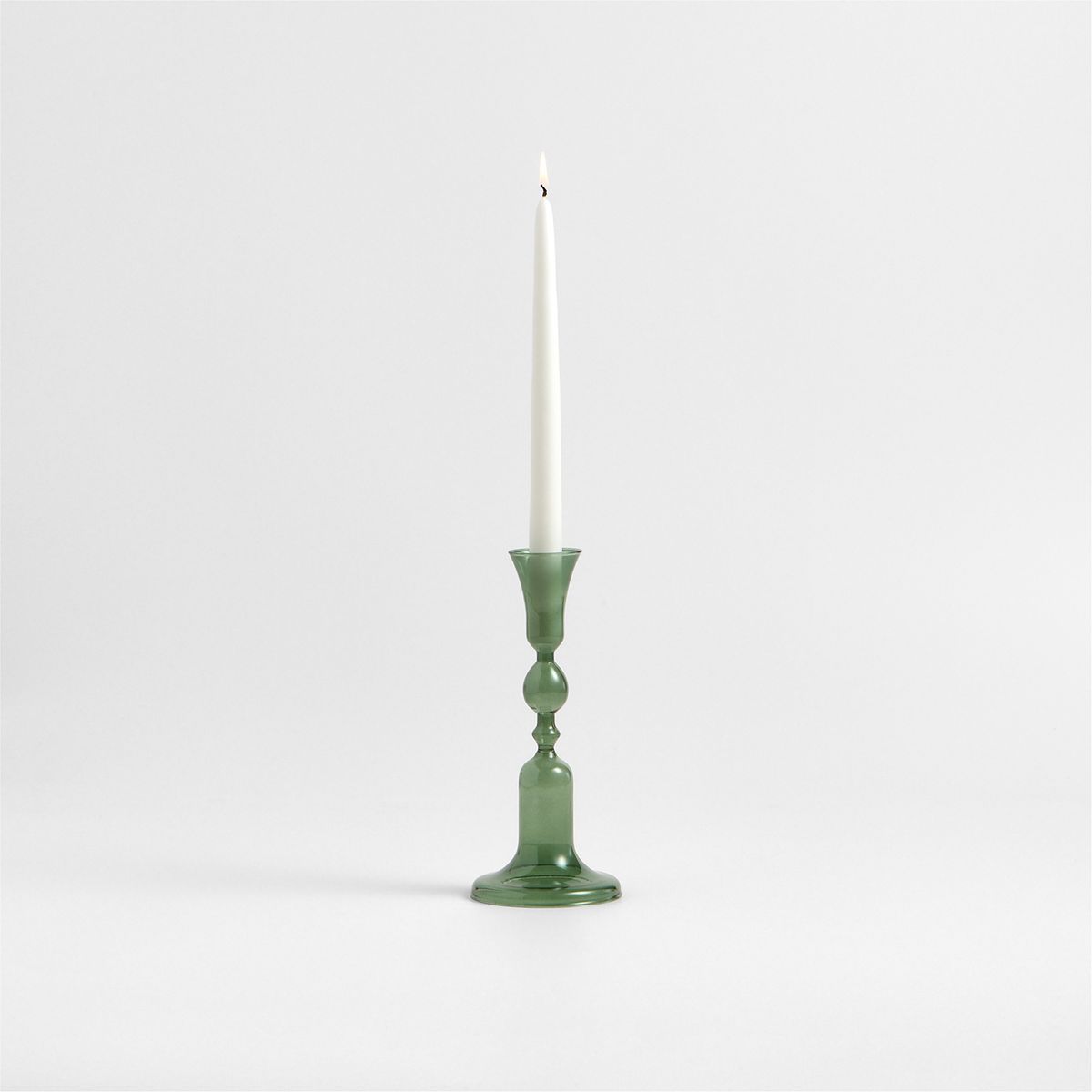 CRATE & BARREL - Candelabro Milano Vidrio Verde 24 Cm Crate & Barrel