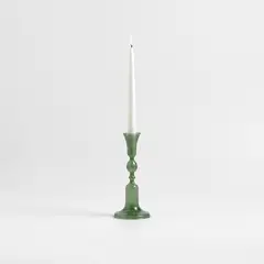 CRATE & BARREL - Candelabro Milano Vidrio Verde 24 Cm