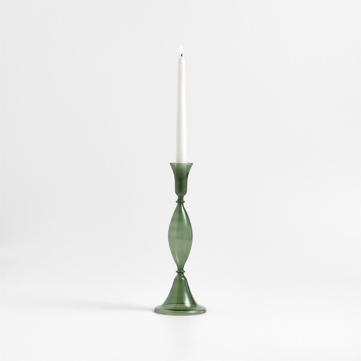 CRATE & BARREL - Candelabro Milano Vidrio Verde 24 Cm Crate & Barrel