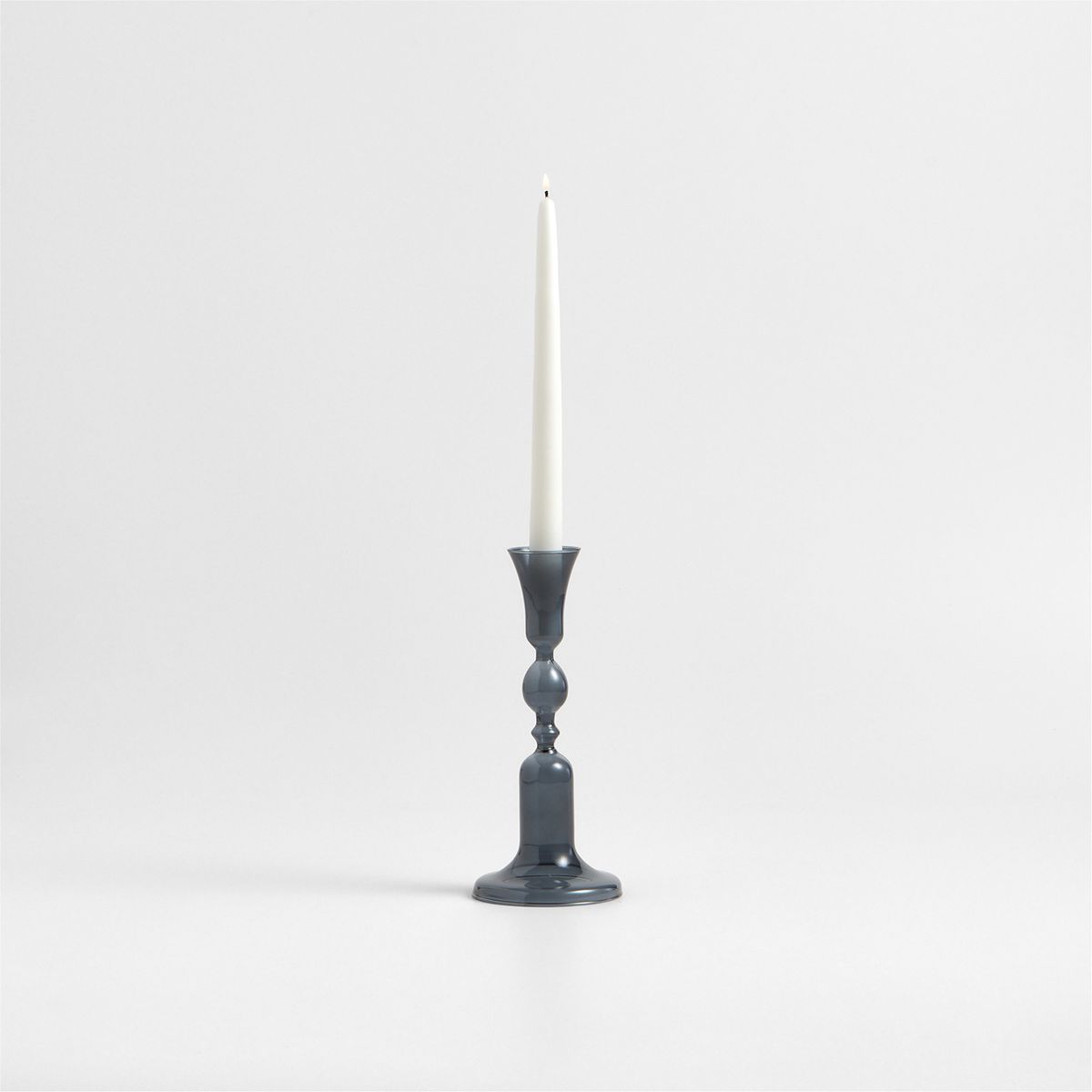 CRATE & BARREL - Candelabro Milano Vidrio Azul 24 Cm Crate & Barrel