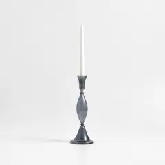 CRATE & BARREL - Candelabro Milano Vidrio Azul 24 Cm