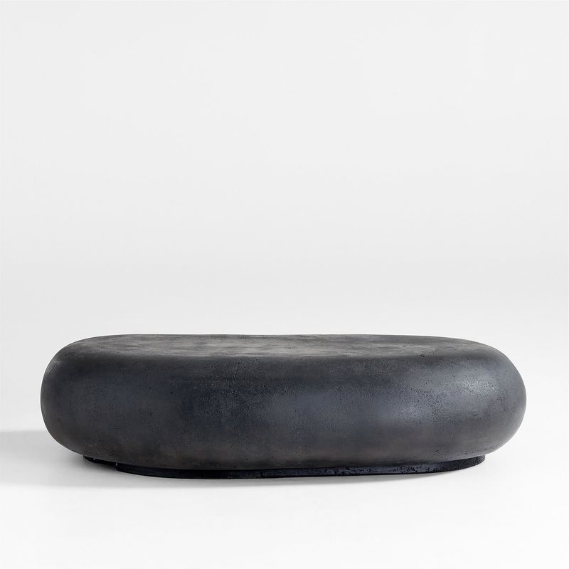 CRATE & BARREL - Mesa Centro Pebble Charcoal Leanne Crate & Barrel