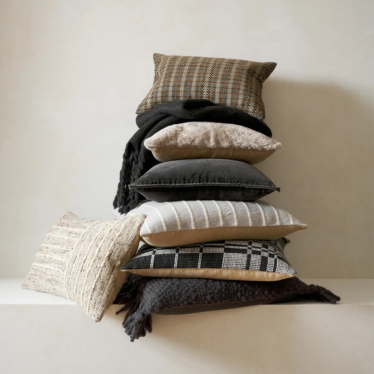 CRATE & BARREL - Funda Cojín Bozeman Lana 60x40 Cm Crate & Barrel