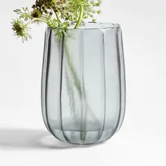 CRATE & BARREL - Florero Renata Vidrio Verde 28 Cm