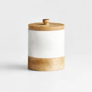 CRATE & BARREL - Contenedor Marmol Madera