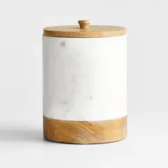 CRATE & BARREL - Contenedor Marmol Madera