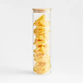 CRATE & BARREL - Contenedor Al Vidrio Y Tapa Bambo
