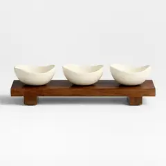 CRATE & BARREL - Tabla Orchard-Set 3 Bowls Porcelana