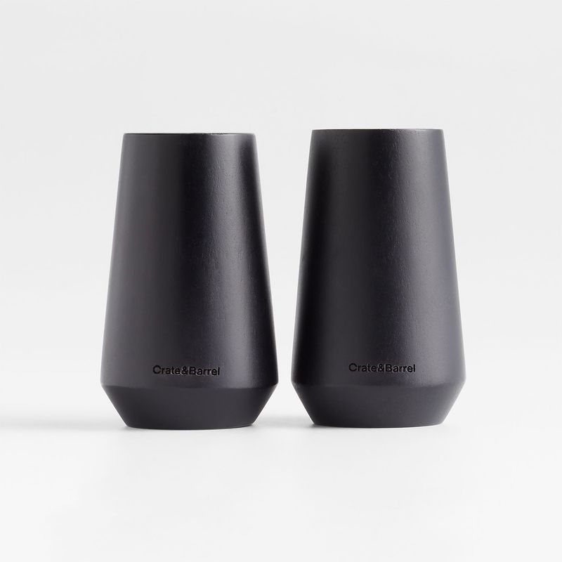 CRATE & BARREL - Set Salero Pimentero Ethan Negro Crate & Barrel