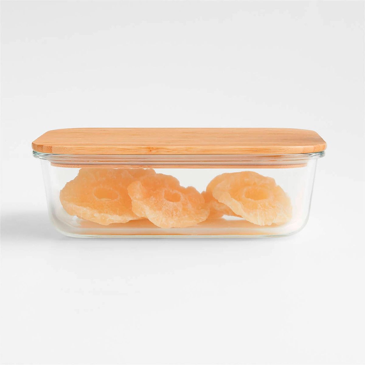 CRATE & BARREL - Contenedor Con Tapa Bamboo Crate & Barrel