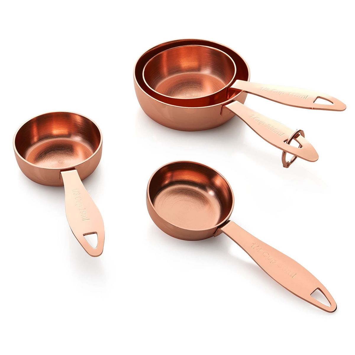 CRATE & BARREL - Set 4 Tazas Medidoras Cobre Crate & Barrel