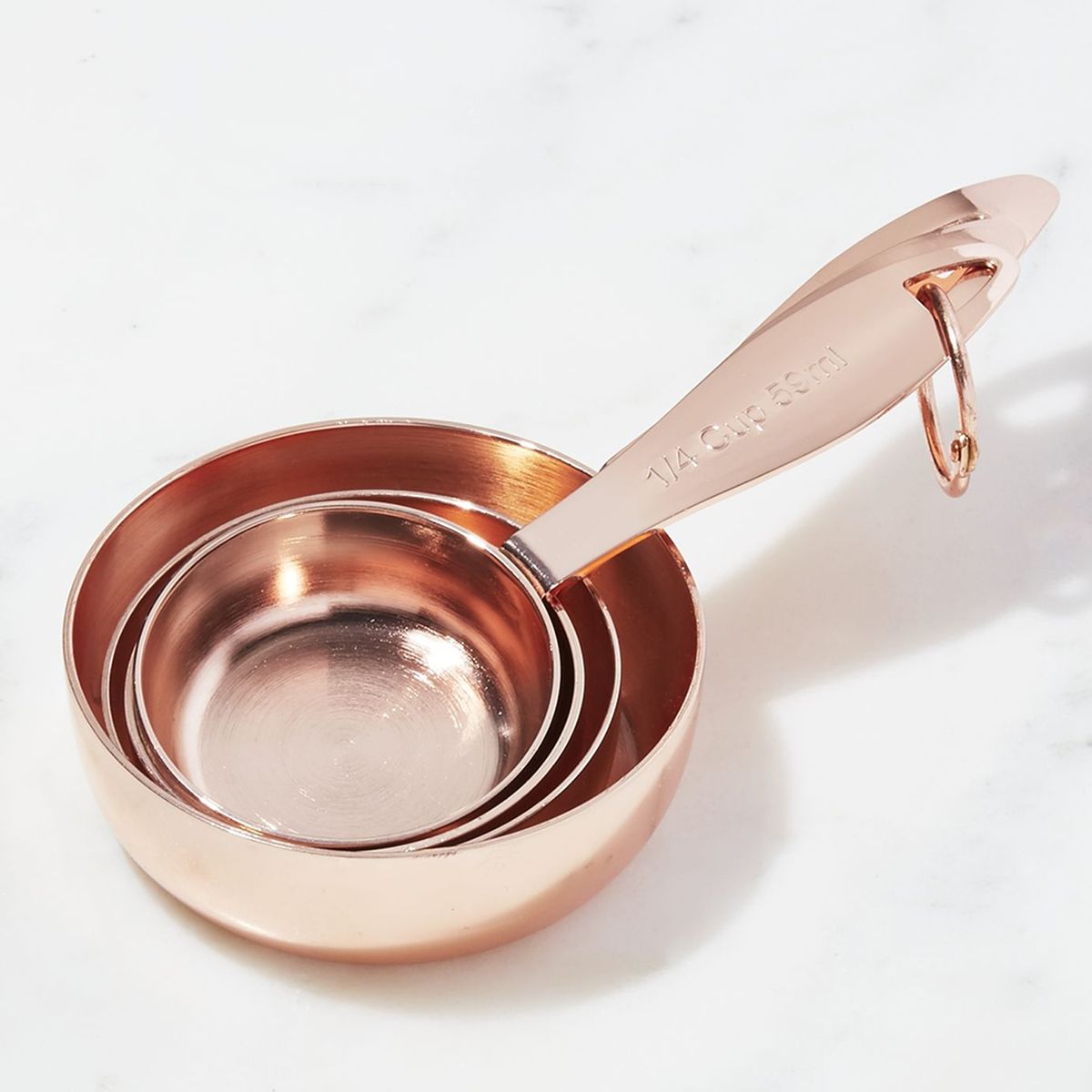 CRATE & BARREL - Set 4 Tazas Medidoras Cobre Crate & Barrel