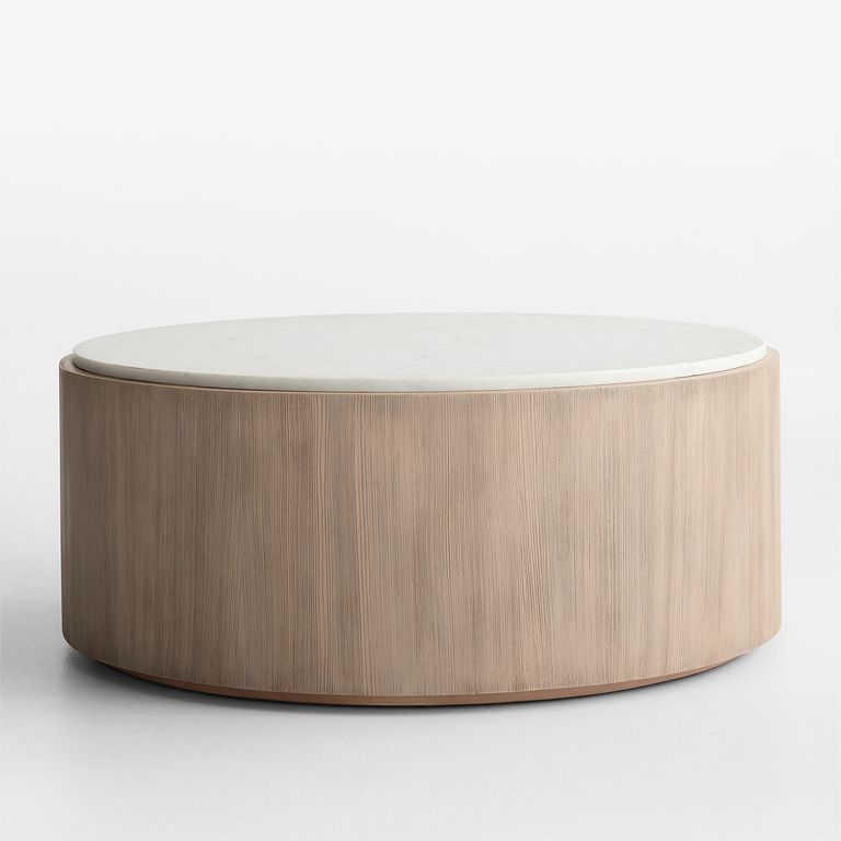 CRATE & BARREL Mesa De Centro Troupe Mármol-Madera