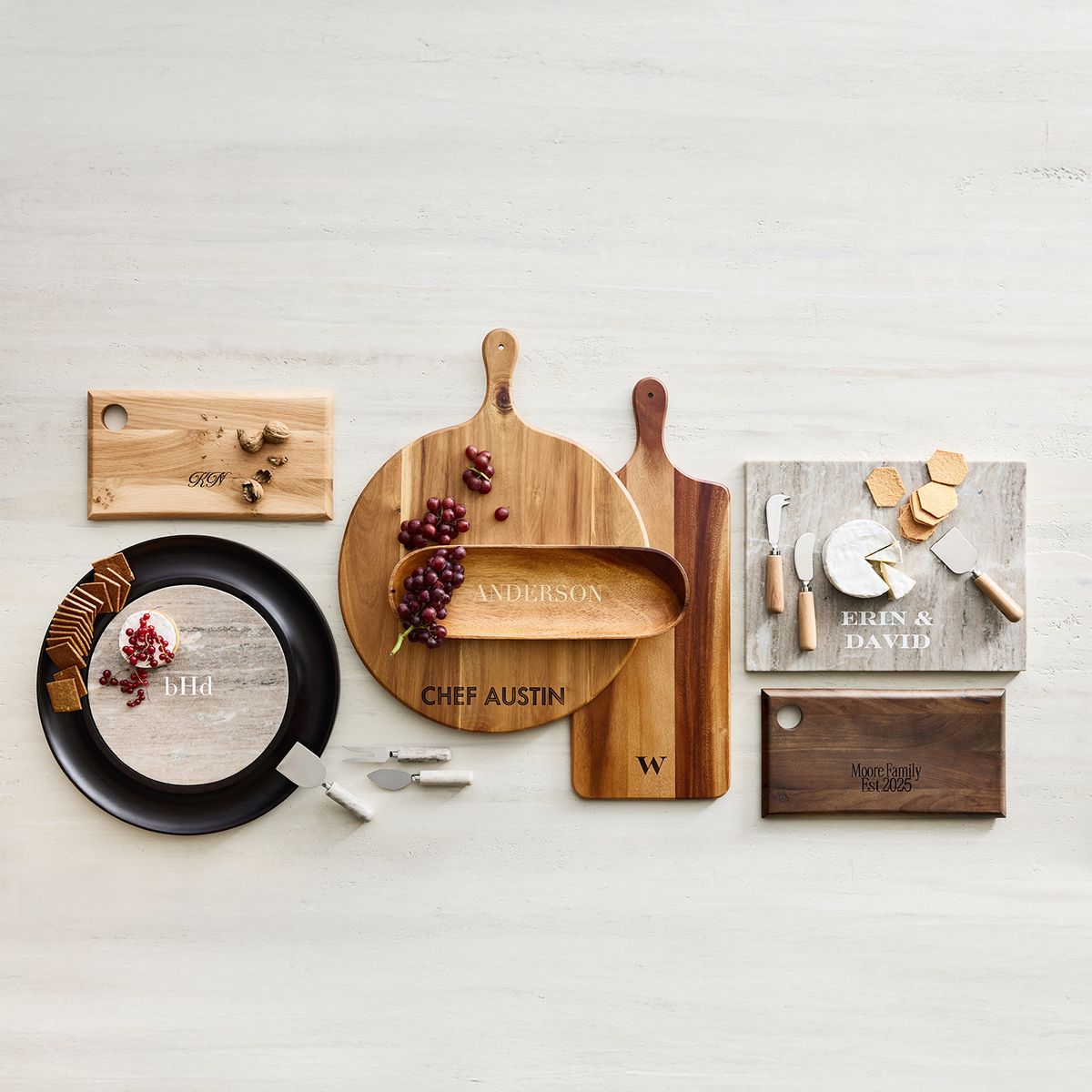 CRATE & BARREL - Set 3 cuchillos quesos Madeira Crate & Barrel