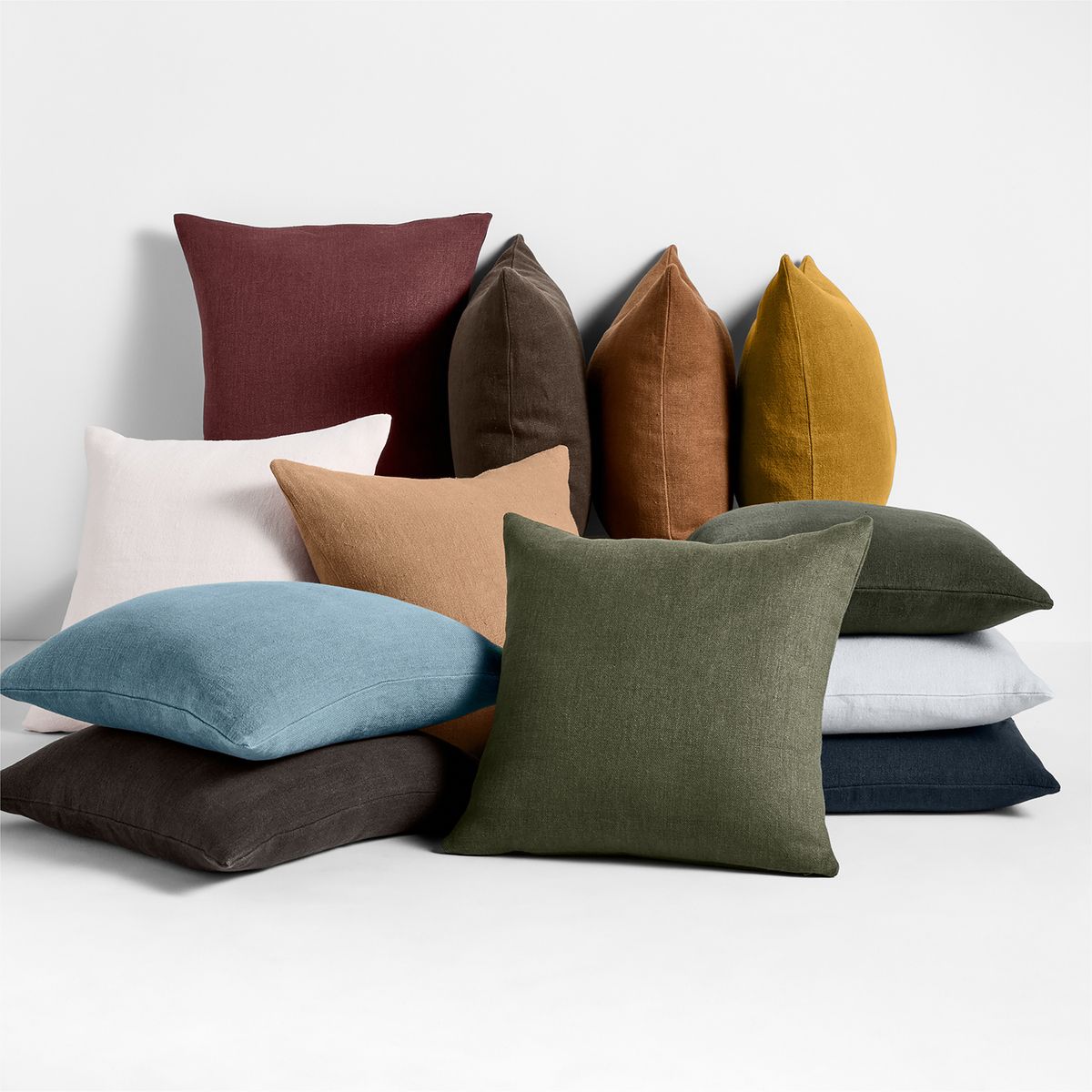 CRATE & BARREL - Funda Cojín Lino 50X50 Cm Café Crate & Barrel