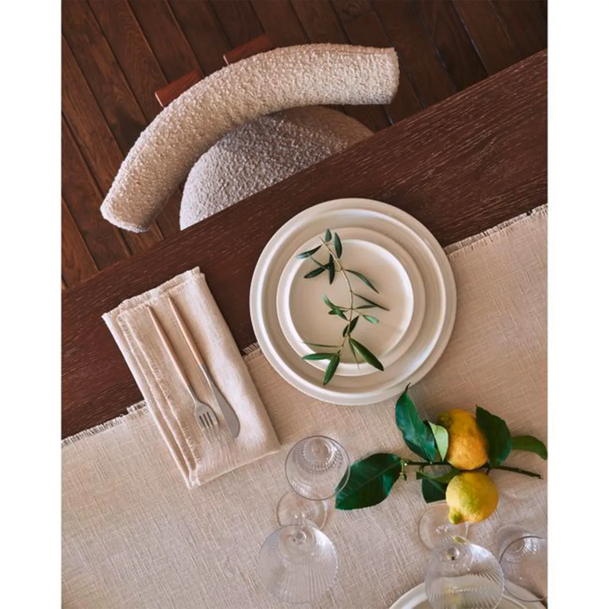 CRATE & BARREL - Servilleta Lino Marin Diseño 56X56 Cm Crate&Barrel