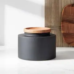 CRATE & BARREL - Contenedor Clark Negro Mate