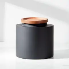 CRATE & BARREL - Contenedor Clark Negro Mate
