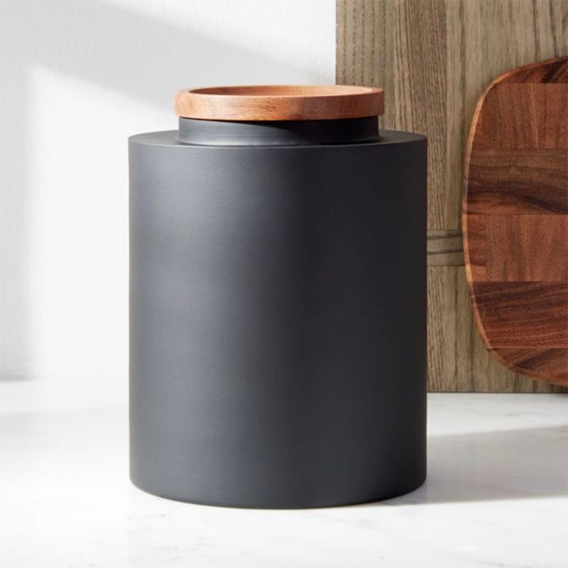 CRATE & BARREL - Contenedor Clark Negro Mate Crate & Barrel