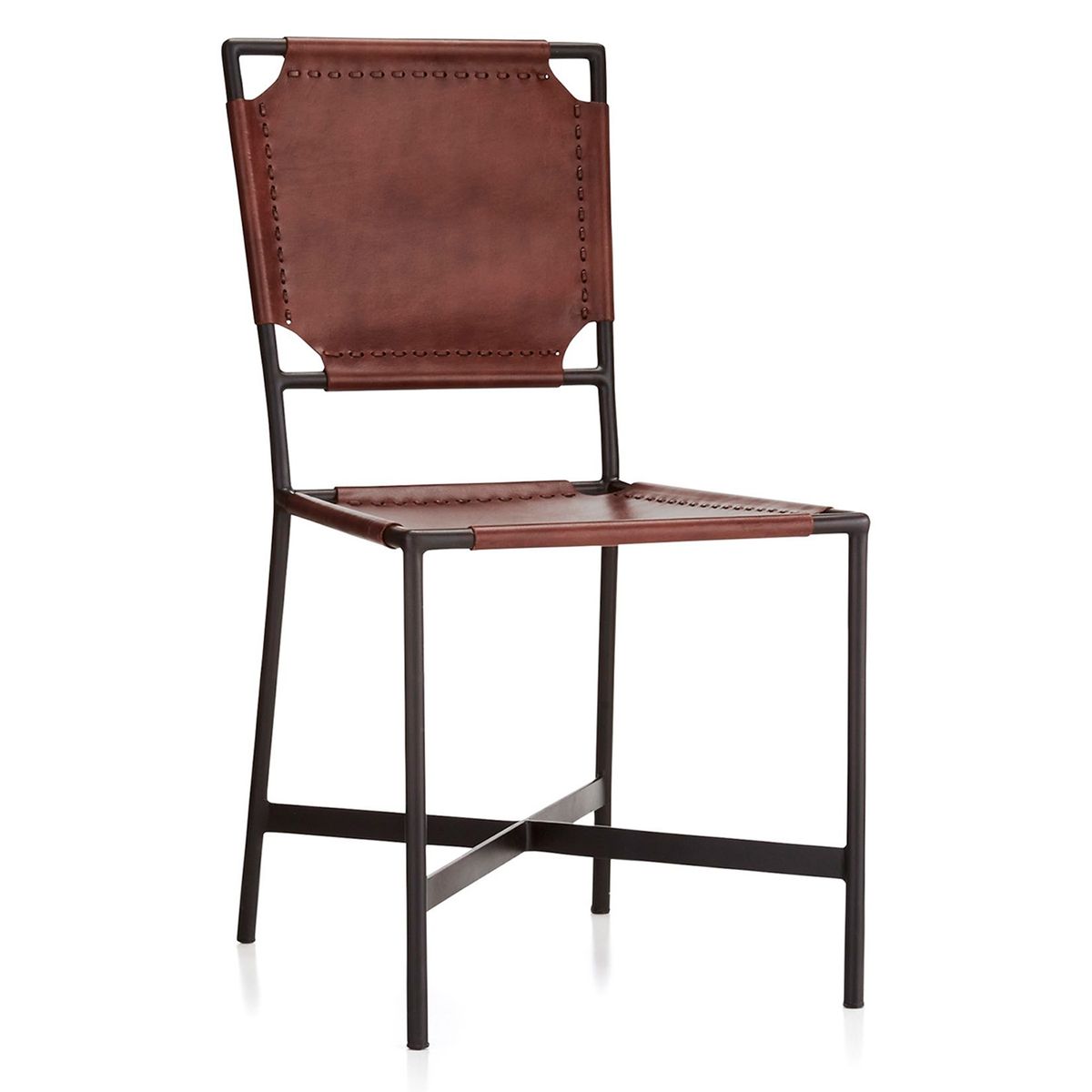 CRATE & BARREL - Silla Comedor Cuero Laredo Café Crate & Barrel