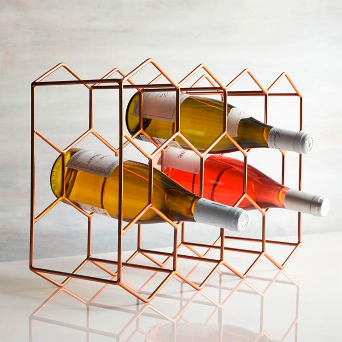CRATE & BARREL - Soporte Para 11 Vinos Cobre Crate & Barrel