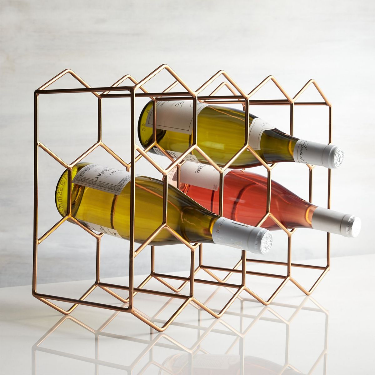CRATE & BARREL - Soporte Para 11 Vinos Cobre Crate & Barrel