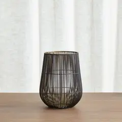 CRATE & BARREL - Candelabro Hurricane Kent Mediano 20Cm