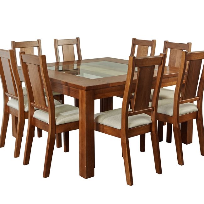 MAGASA - Juego De Comedor Sisal Ii 8 Sillas Canela Magasa