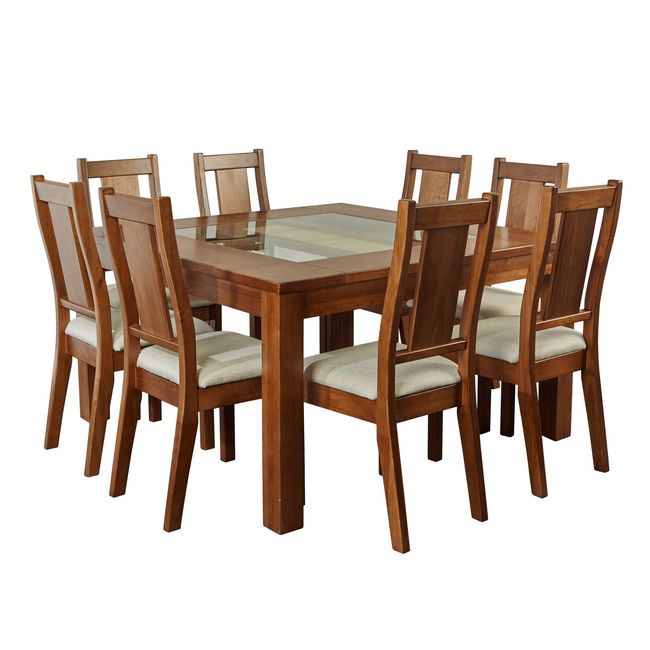 MAGASA - Juego De Comedor Sisal Ii 8 Sillas Canela Magasa