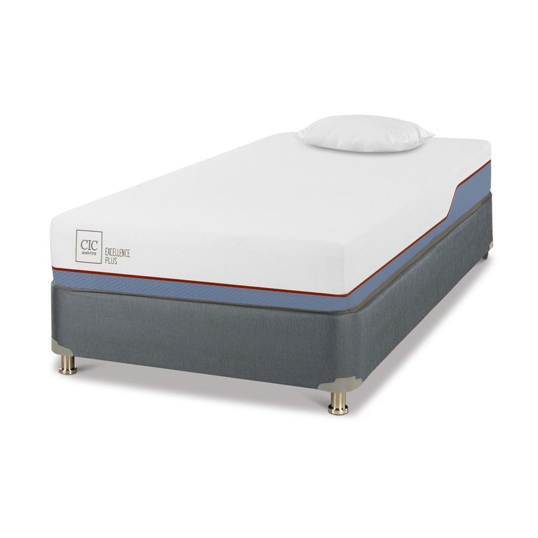 CIC Cama americana Excellence Plus 1.5 Plazas x 2.00 mt + 1 Almohada