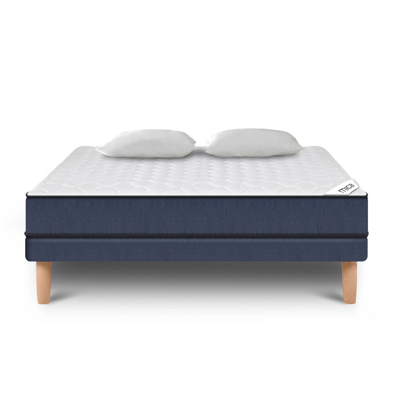 CIC - Cama Europea Blue 2 Plazas Base Europea 150X190 Cm + Almohadas   Cic