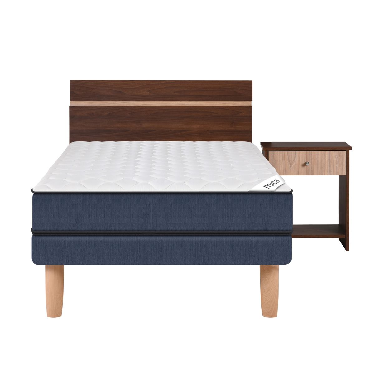 CIC - Cama Europea Blue 1,5 Plazas + Muebles Cic