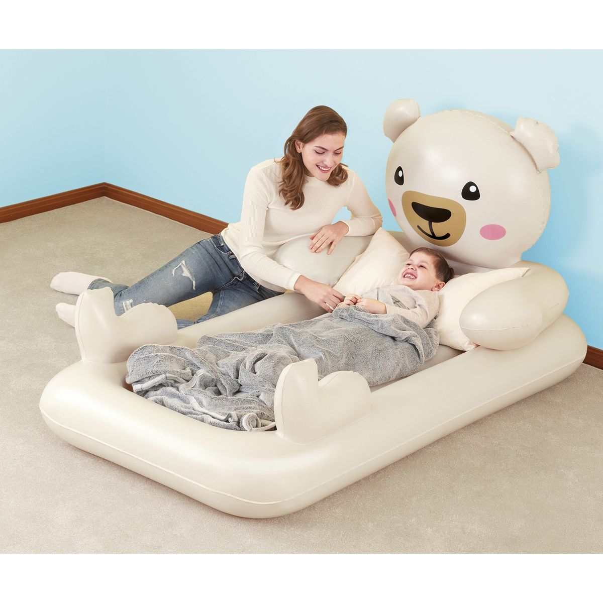 BESTWAY - Cama Inflable Infantil Teddy Bear