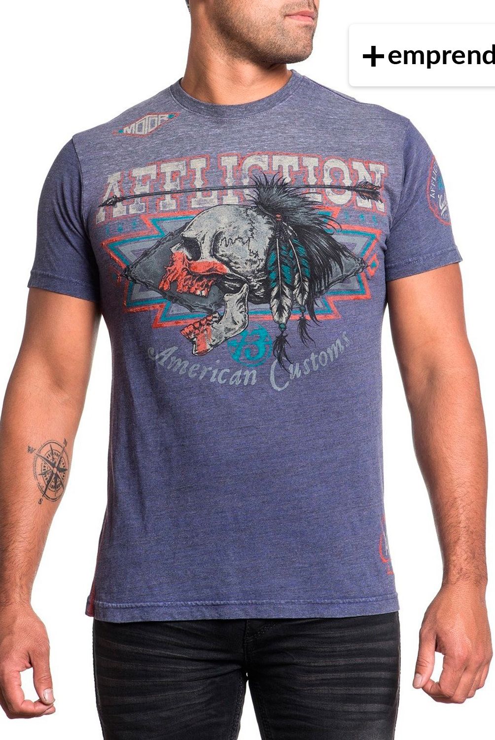 AFFLICTION CLOTHING - Polera Falcon Warrior