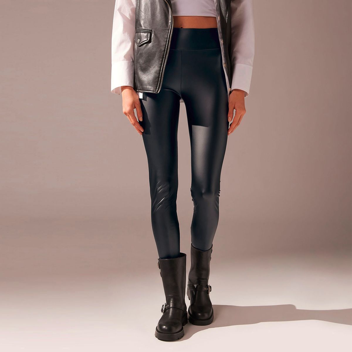 CALZEDONIA - Leggings Efecto Piel Mujer Calzedonia