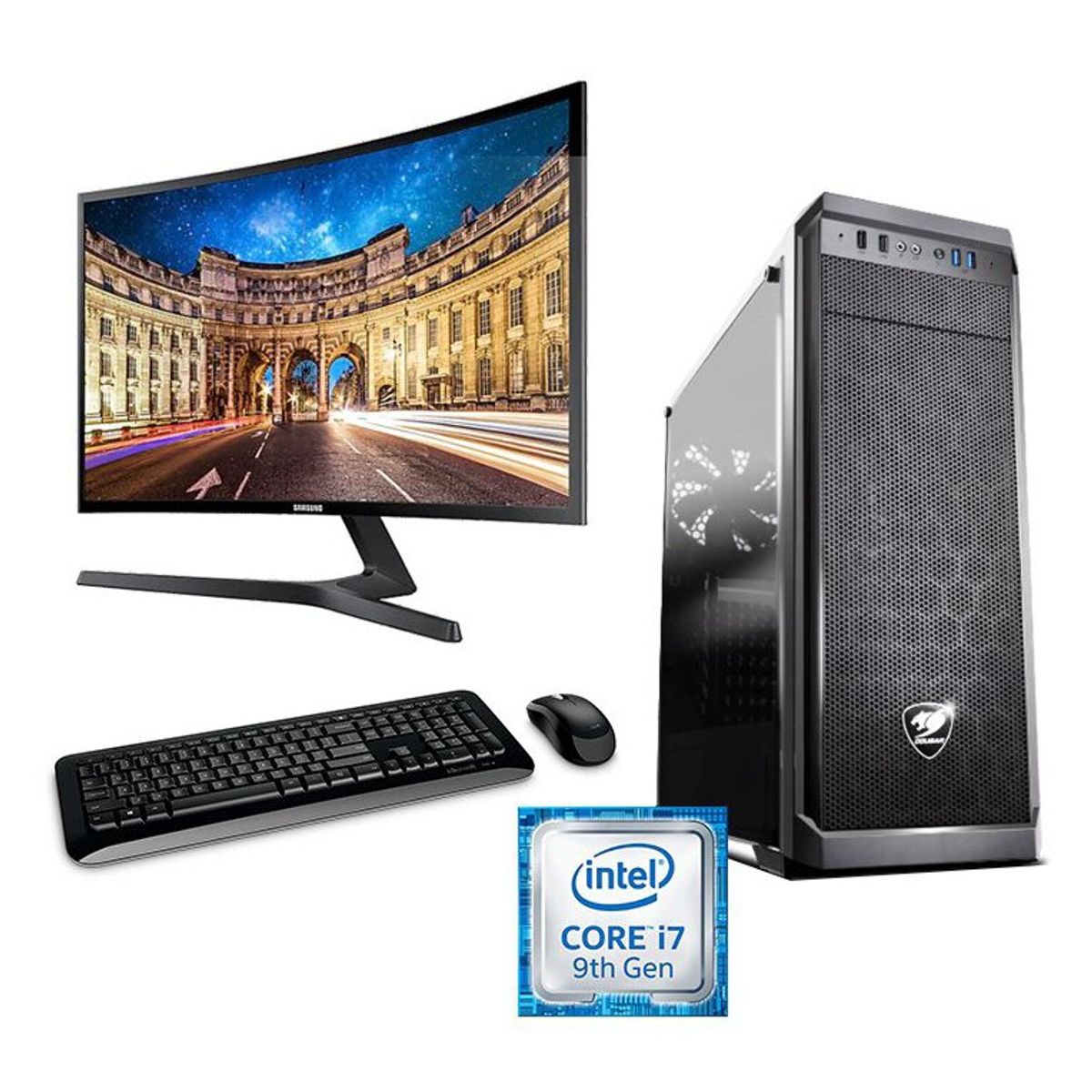 INTEL - Pc Fullbox Pro i7 9700 Pantalla 24 Teclado Mouse