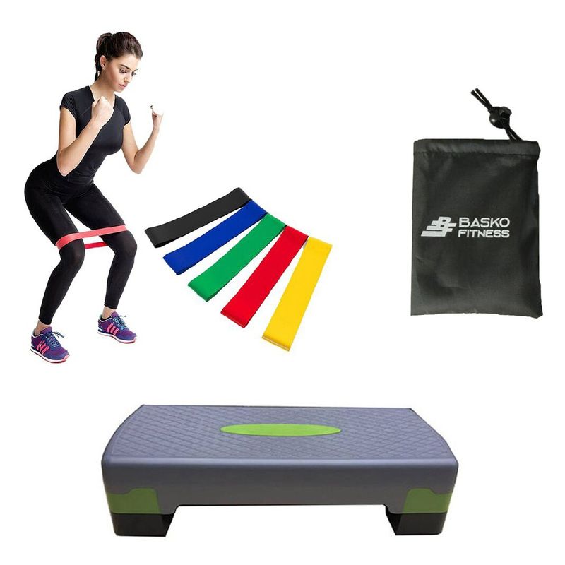 BASKO FITNESS - Step Aerobico  Set Band Loop  Bolso