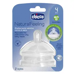 CHICCO - 2 Tetina Natural 4M Flujo Ajustable