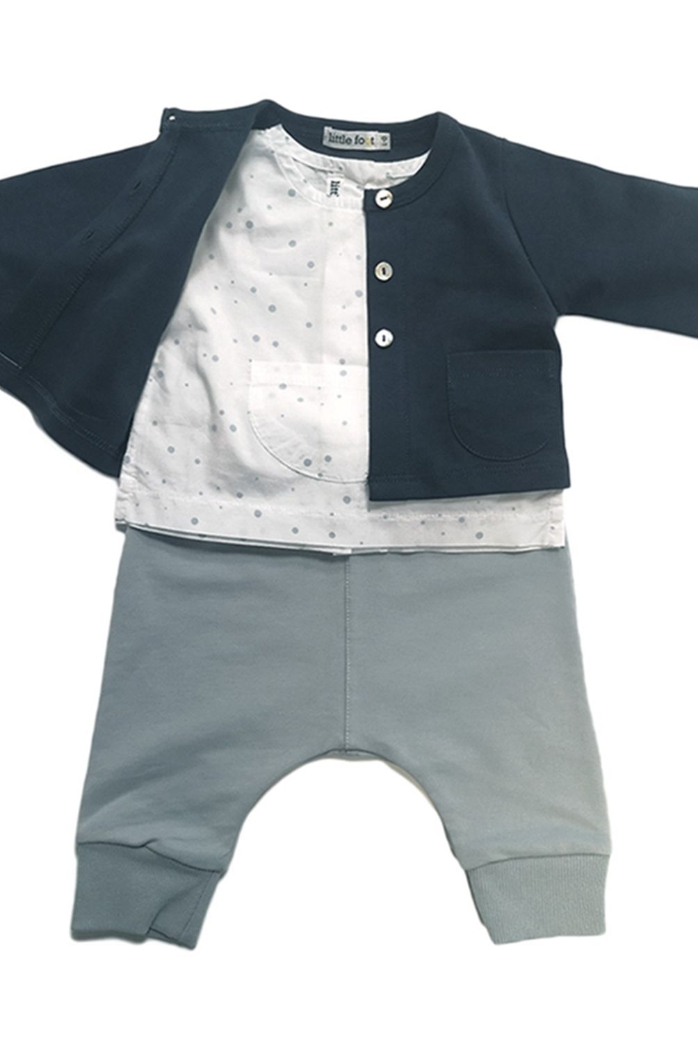 LITTLE FOOT - Set Blusa + Chaleco + Pantalón Niña Little Foot