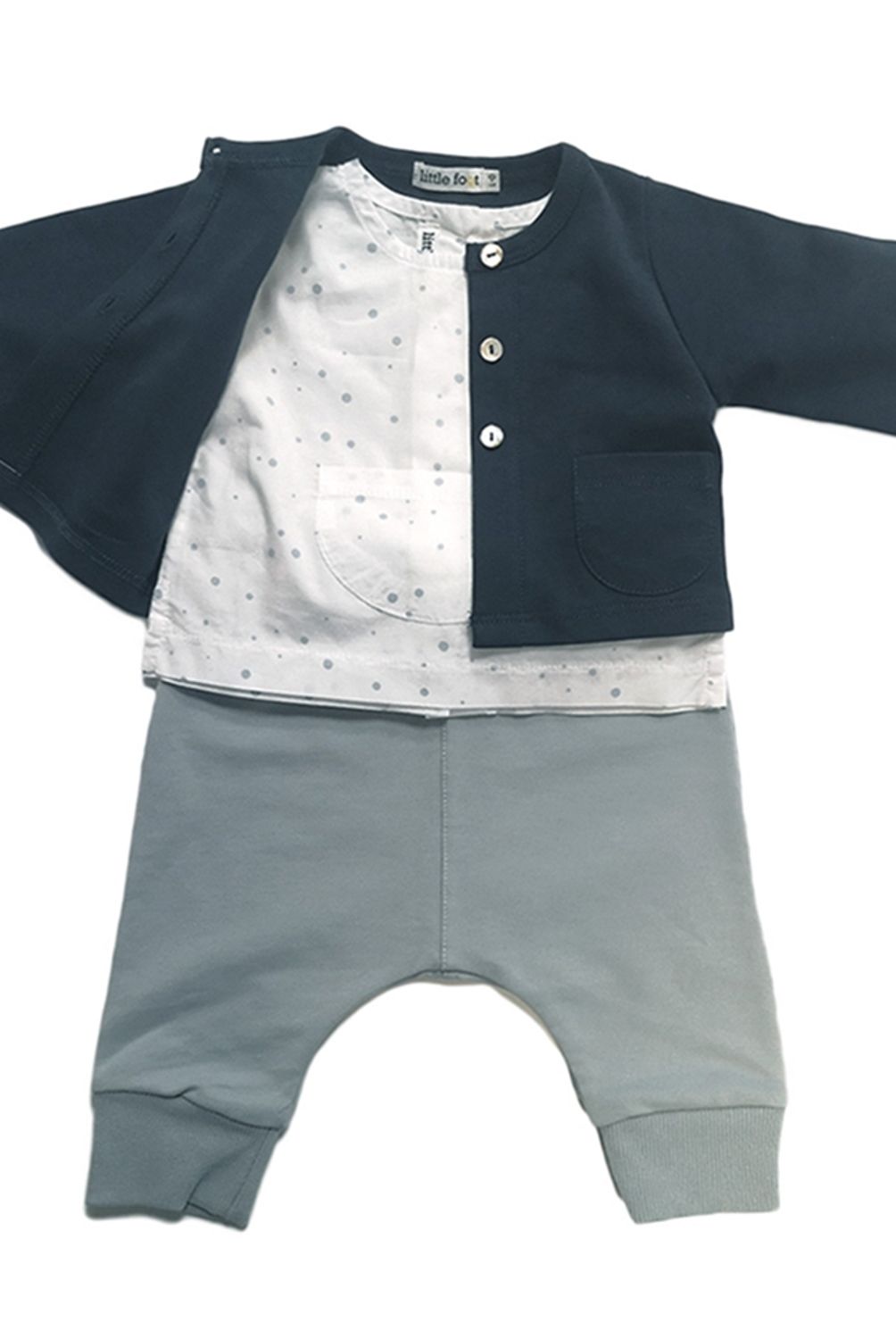 LITTLE FOOT - Set Blusa + Chaleco + Pantalón Niña Little Foot