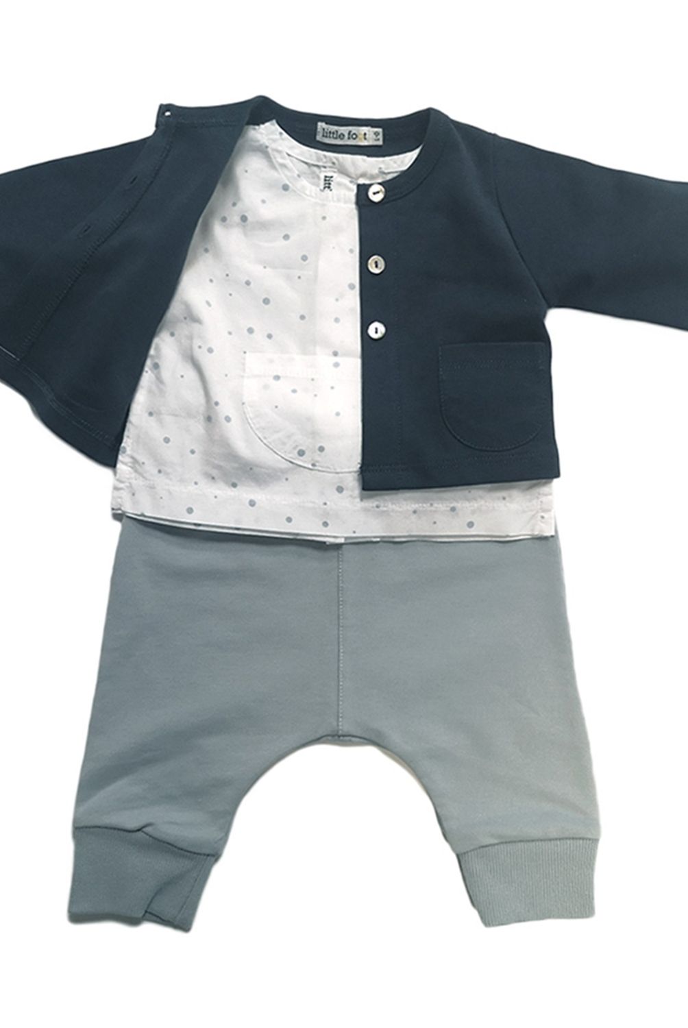LITTLE FOOT - Set Blusa + Chaleco + Pantalón Niña Little Foot