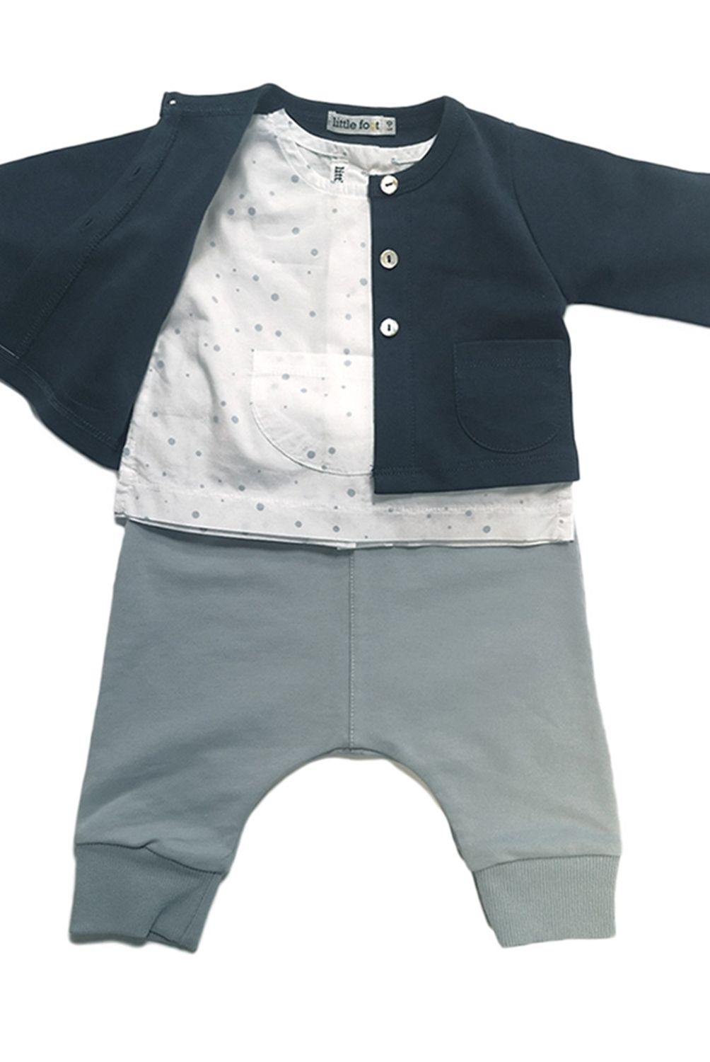 LITTLE FOOT - Set Blusa + Chaleco + Pantalón Niña Little Foot