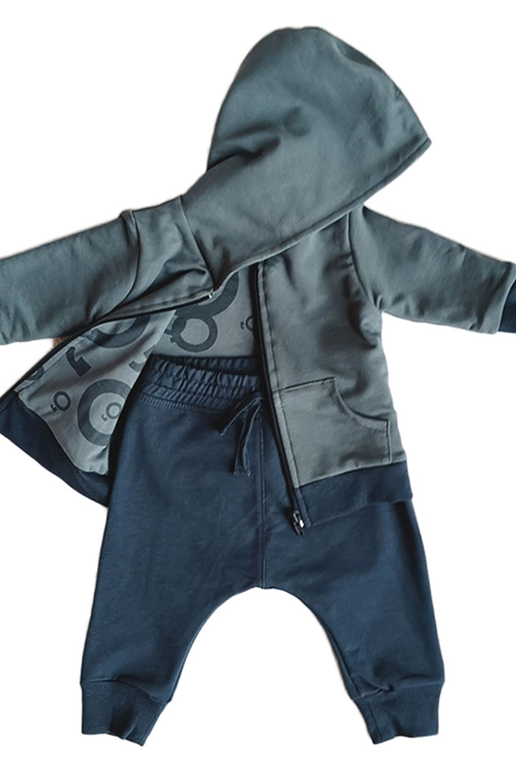 LITTLE FOOT - Polerón-Pantalón Buzo Azul Niño Little Foot