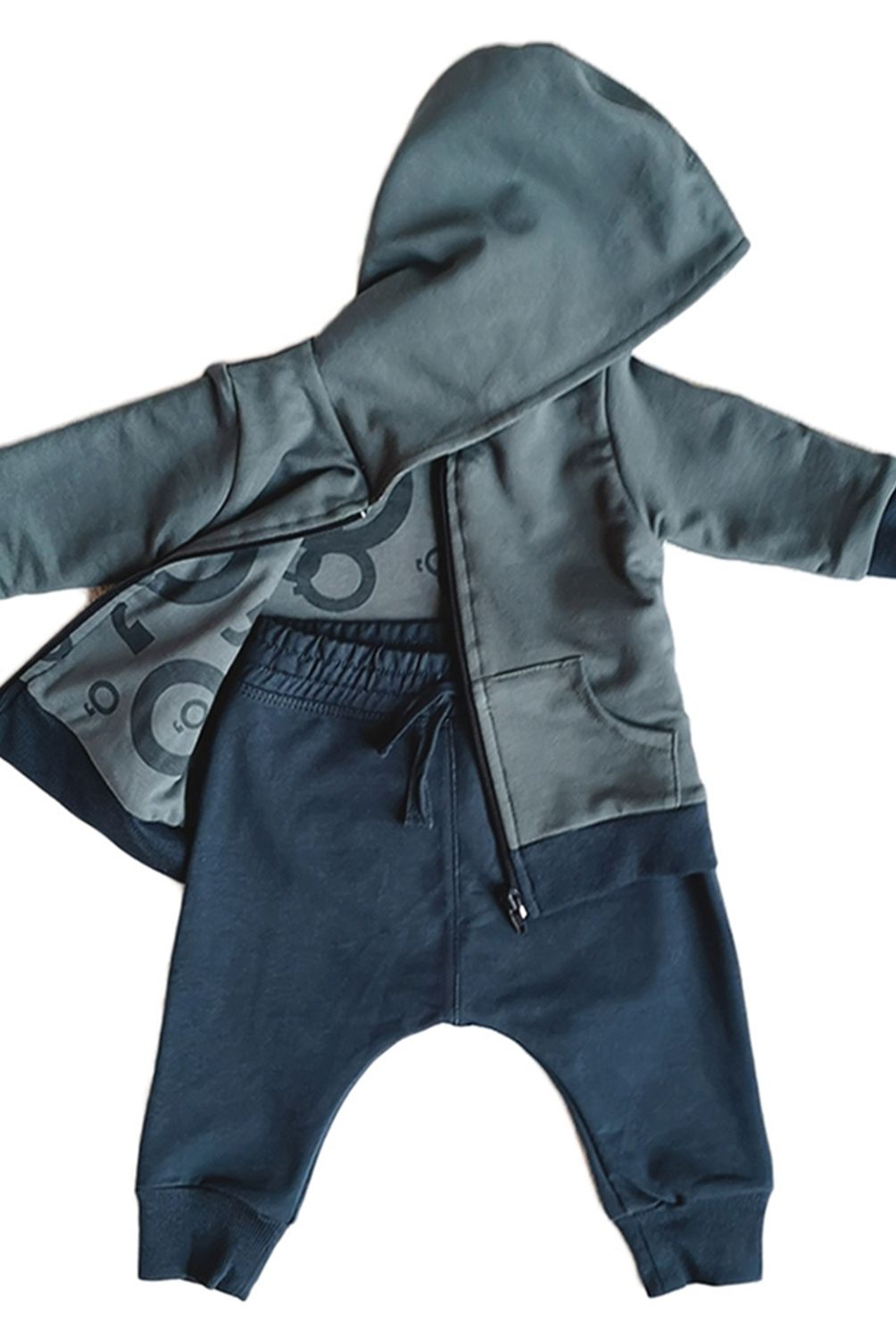 LITTLE FOOT - Polerón-Pantalón Buzo Azul Niño Little Foot