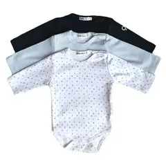 LITTLE FOOT - Set De 3 Body Celeste y Azul Unisex Bebé
