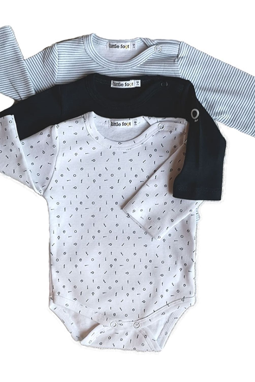 LITTLE FOOT - Set De 3 Body Celeste y Azul Unisex Bebé Little Foot
